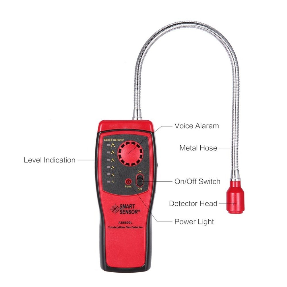 Portable Gas Leak Detector Benzene Propane Methane Natural Tester Alarm