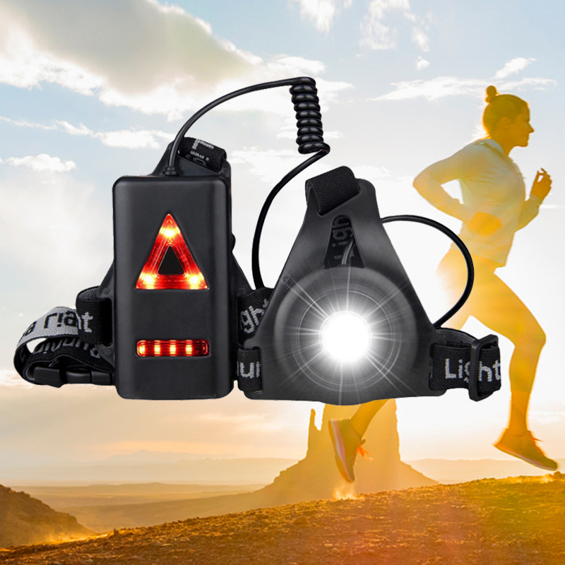 Outdoor Sports USB LED Night Running Jogging Chest Light Flashlight