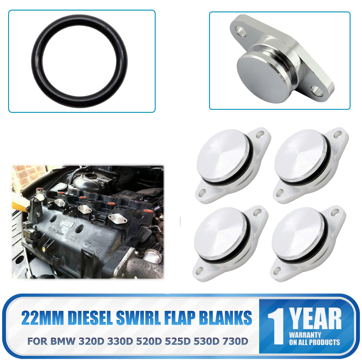 1X 22MM BMW 7 SERIES DIESEL SWIRL FLAP REMOVAL REPLACEMENT BLANKS BLANKING BUNG
