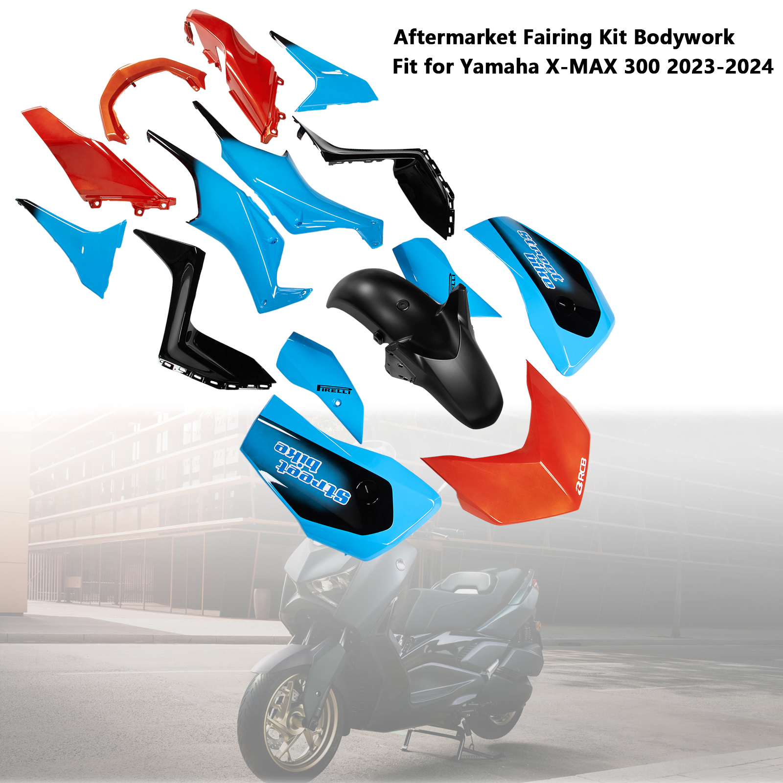 適用於 Yamaha X-MAX 300 XMAX 2023-2024 全車彩繪車殼 005-極限超快感