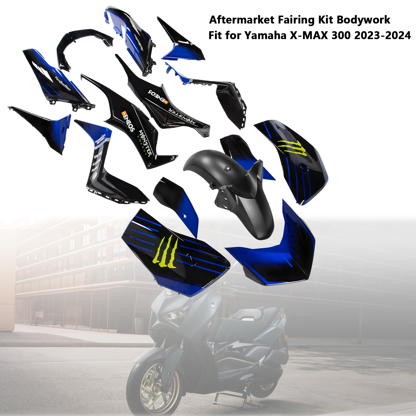 適用於 Yamaha X-MAX 300 XMAX 2023-2024 全車彩繪車殼 007-極限超快感