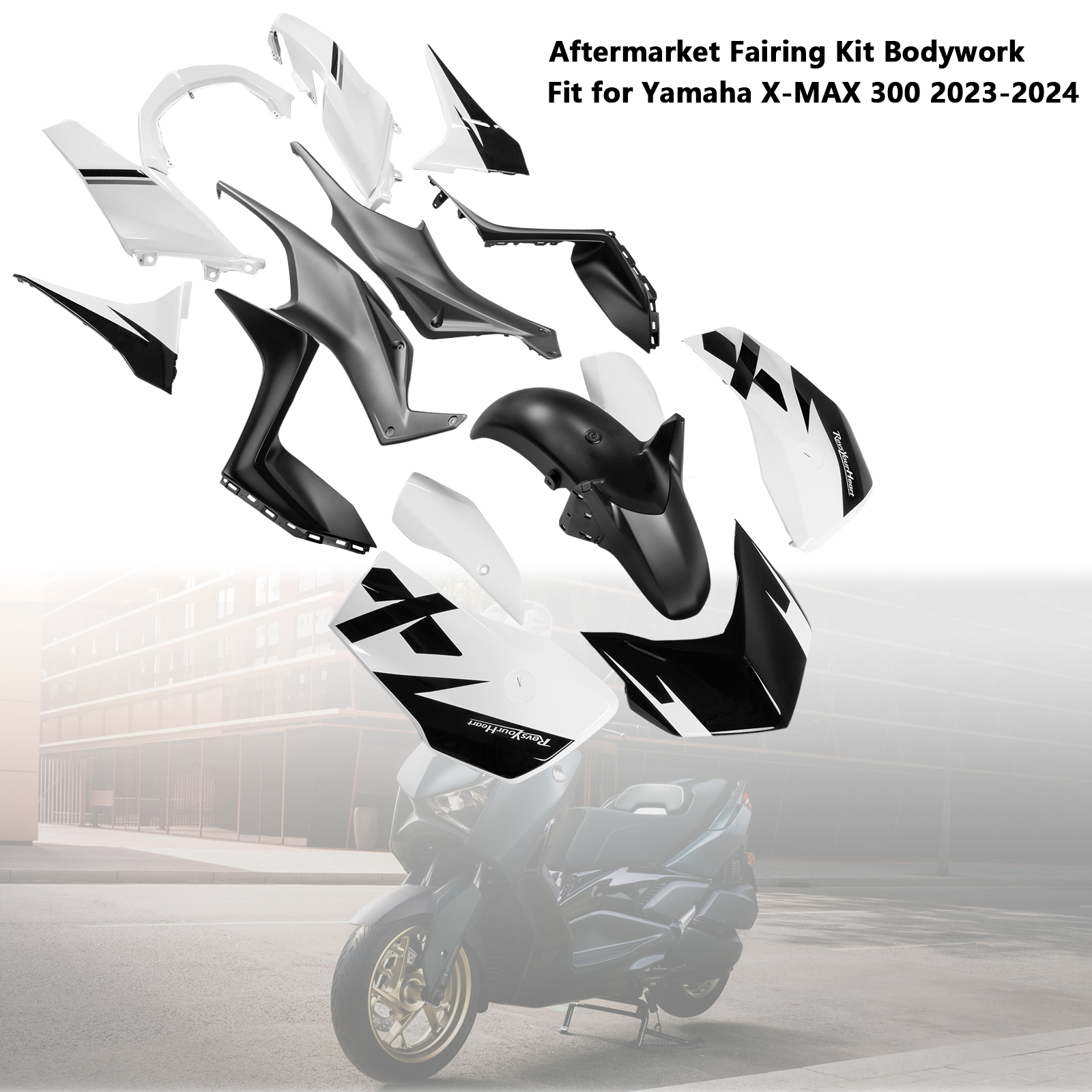 適用於 Yamaha X-MAX 300 XMAX 2023-2024 全車彩繪車殼 010-極限超快感