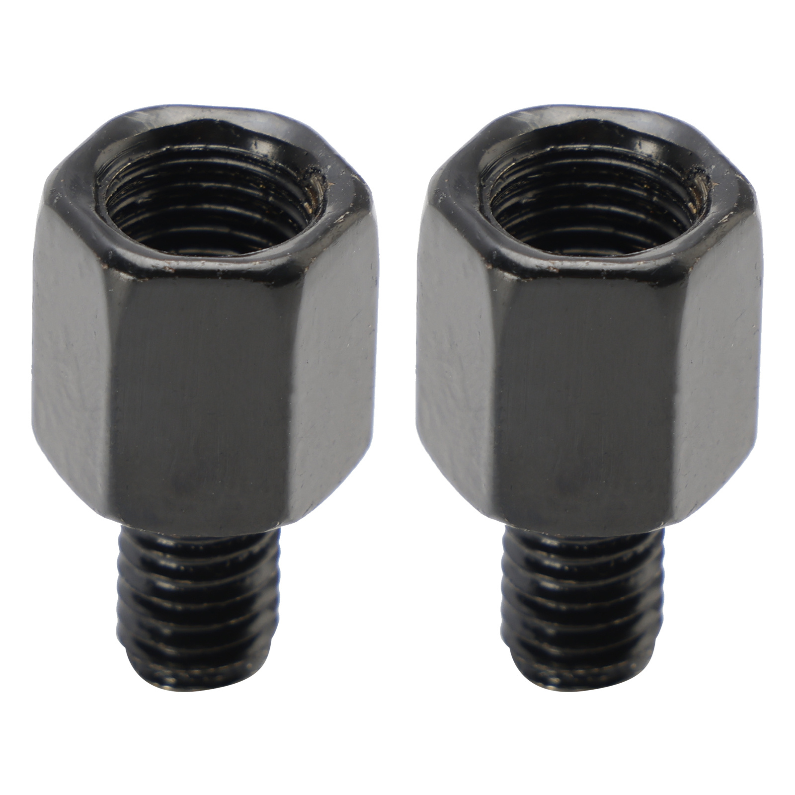 摩托車後照鏡轉接頭 標準正牙 10mm 母頭轉 8mm 標準公頭 黑色*2組-極限超快感