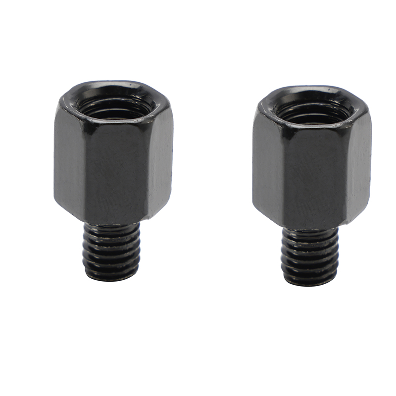 摩托車後照鏡轉接頭 標準反牙 10mm 母頭轉 8mm 標準正牙 黑色*2組-極限超快感