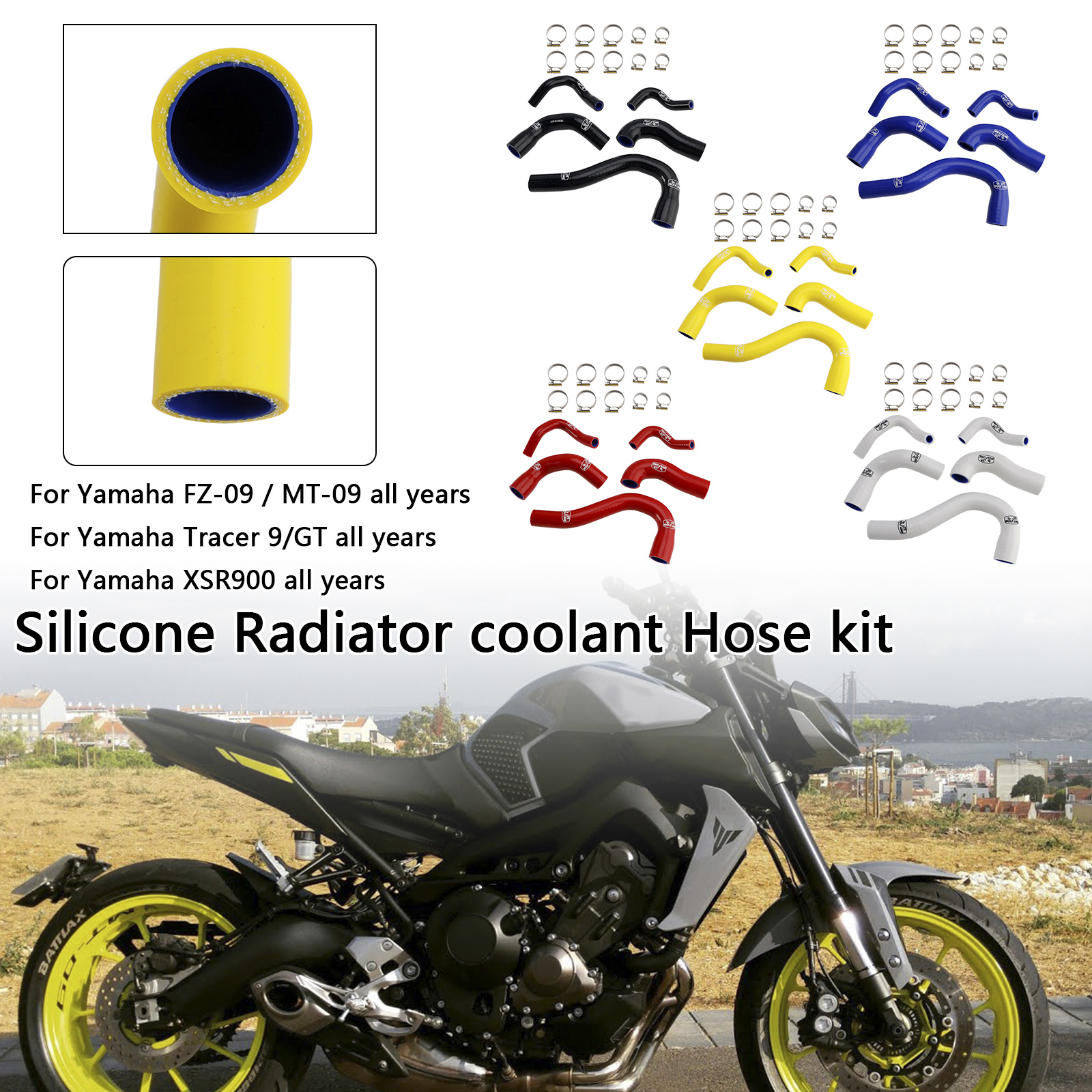 Yamaha MT-09 XSR900 Tracer 9/GT all years專用矽膠水管-極限超快感