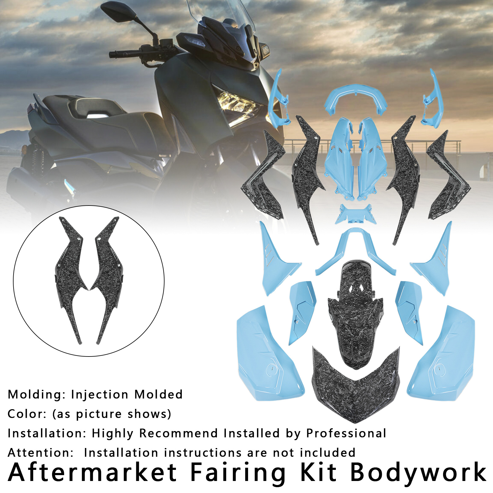 適用於 Yamaha X-MAX 300 XMAX 2023-2024 全車彩繪車殼 015-極限超快感
