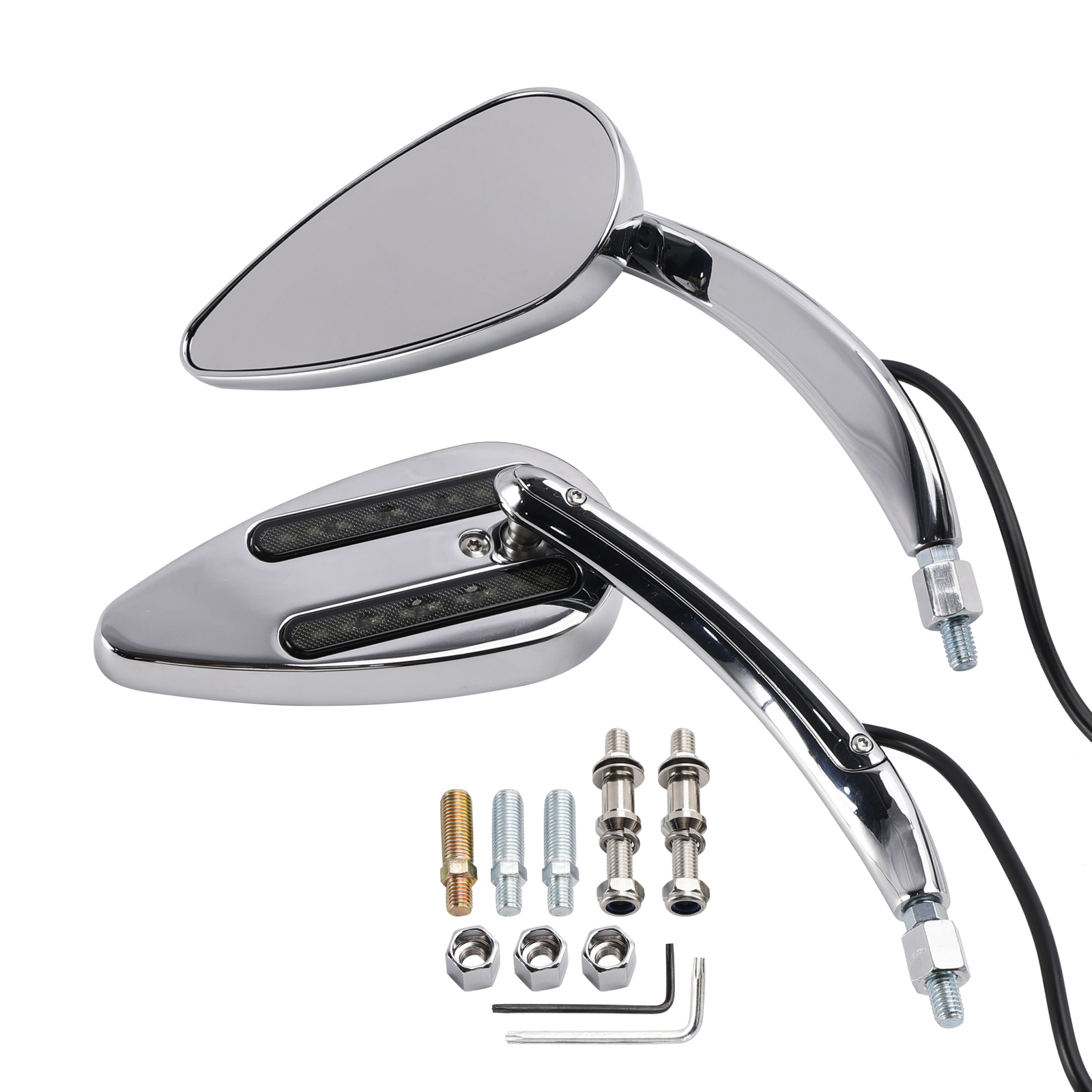 Harley Touring Softail Dyna Rocker改裝型照後鏡附LED方向燈-極限超快感
