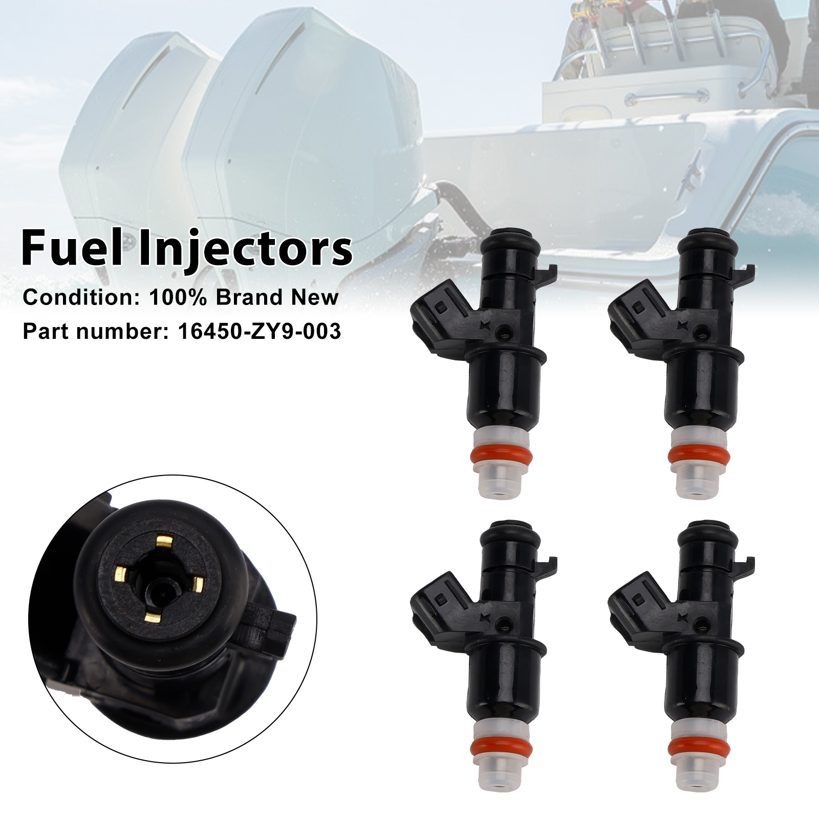 適用於 Honda BF90D BF75 Outboard 16450-ZY9-003 噴油嘴(4隻組)-極限超快感