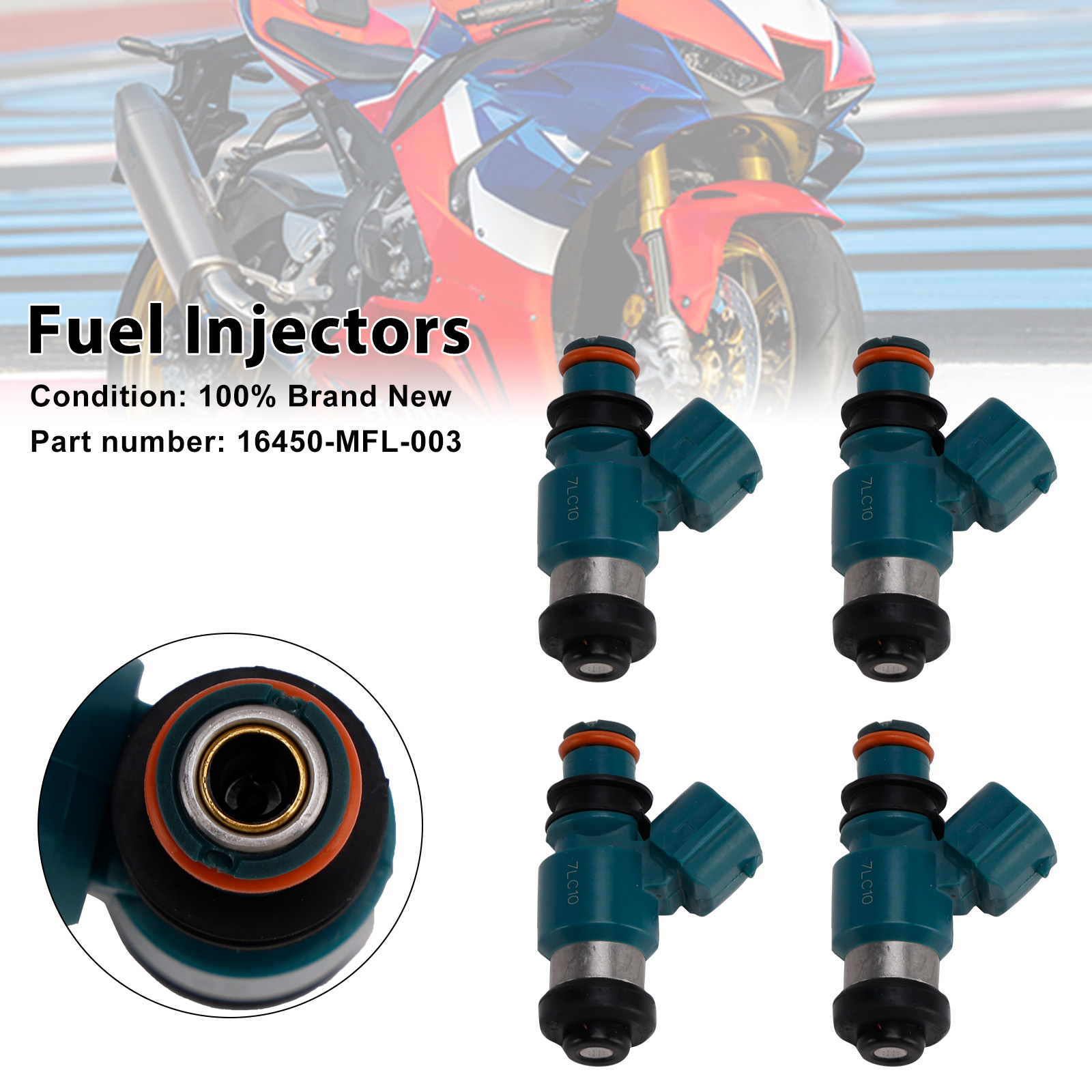 適用於 Honda CBR1000RR 08-23 VFR1200F 10-17 16450-MFL-003 噴油嘴(4隻組)