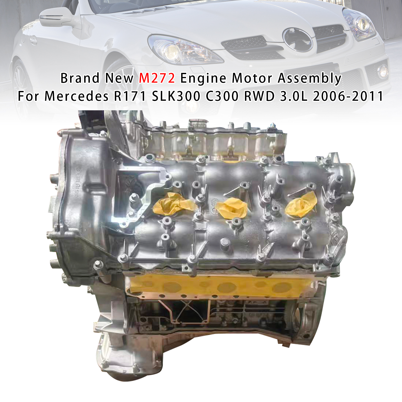 M272引擎發動機總成 適用於Mercedes R171 SLK300 C300 06-11 3.0L RWD，272967 W251 R350 4-matic 3.5 V6 全新
