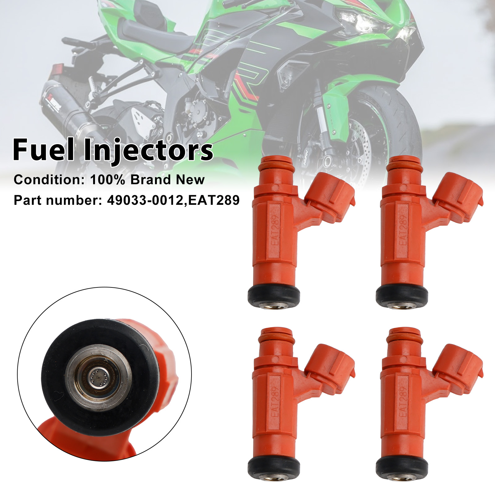 適用於 Kawasaki NINJA 1000 ZX-6R Z1000 49033-0012 EAT289 噴油嘴(4隻組)