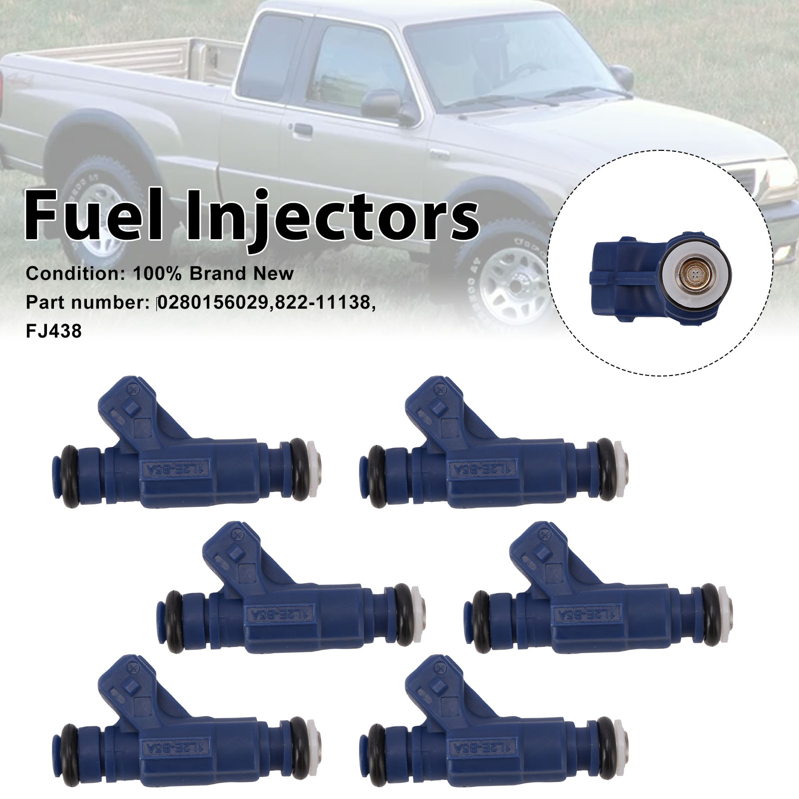 適用於 Mercury Mountaineer Ford Ranger Explorer 822-11138 噴油嘴6隻裝