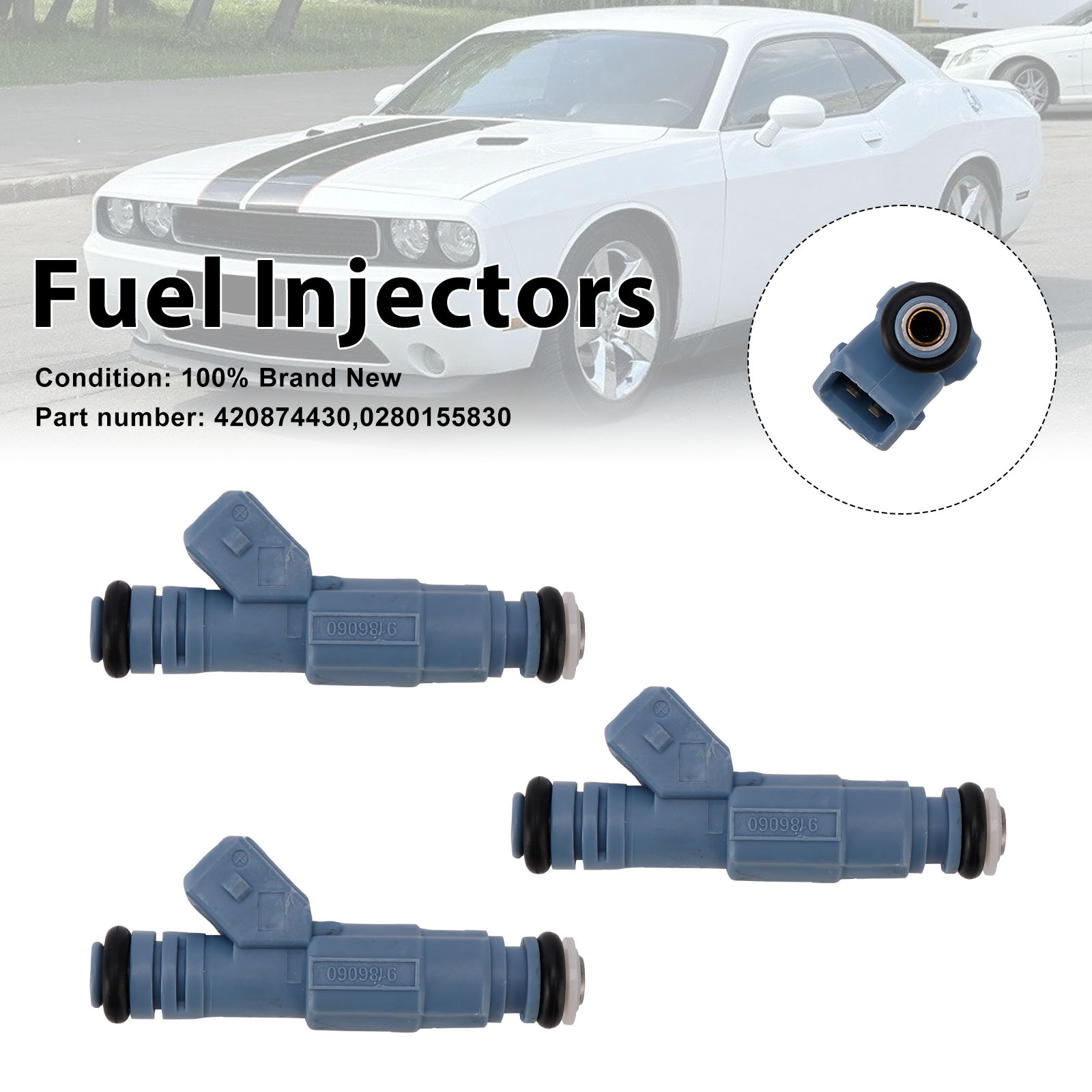 適用於 Sea-Doo GTI SE GTI 130 06-11 420874430 0280155830 噴油嘴3隻裝
