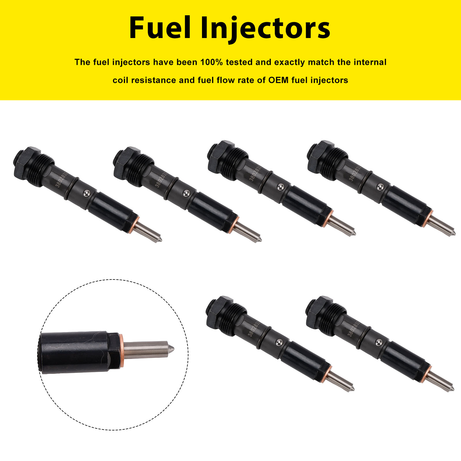 適用於 Cummins Marine Injector 6BTA 5.9L 3865968 3802833 噴油嘴6隻裝
