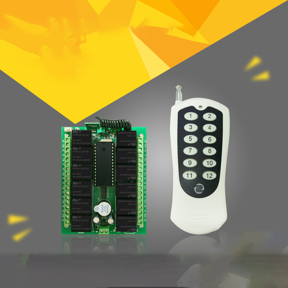 Receiver DC 12V 12CH Channel Wireless RF Remote Control Switch Transmitter