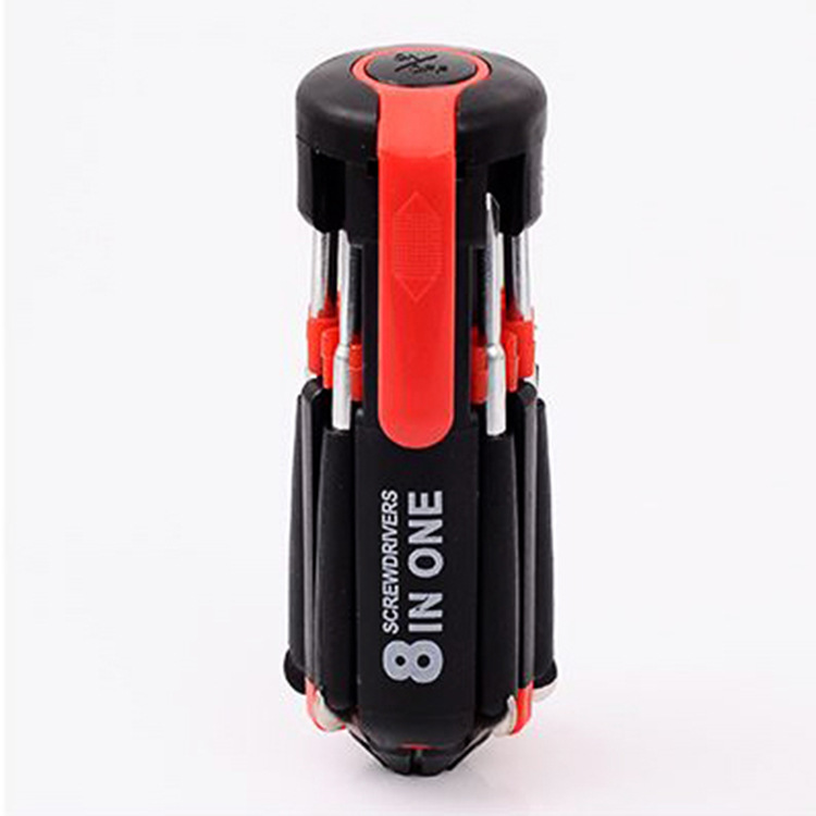8 in 1 Multifunctional Screwdriver 6 LED Torch Flash Light Hand Repair