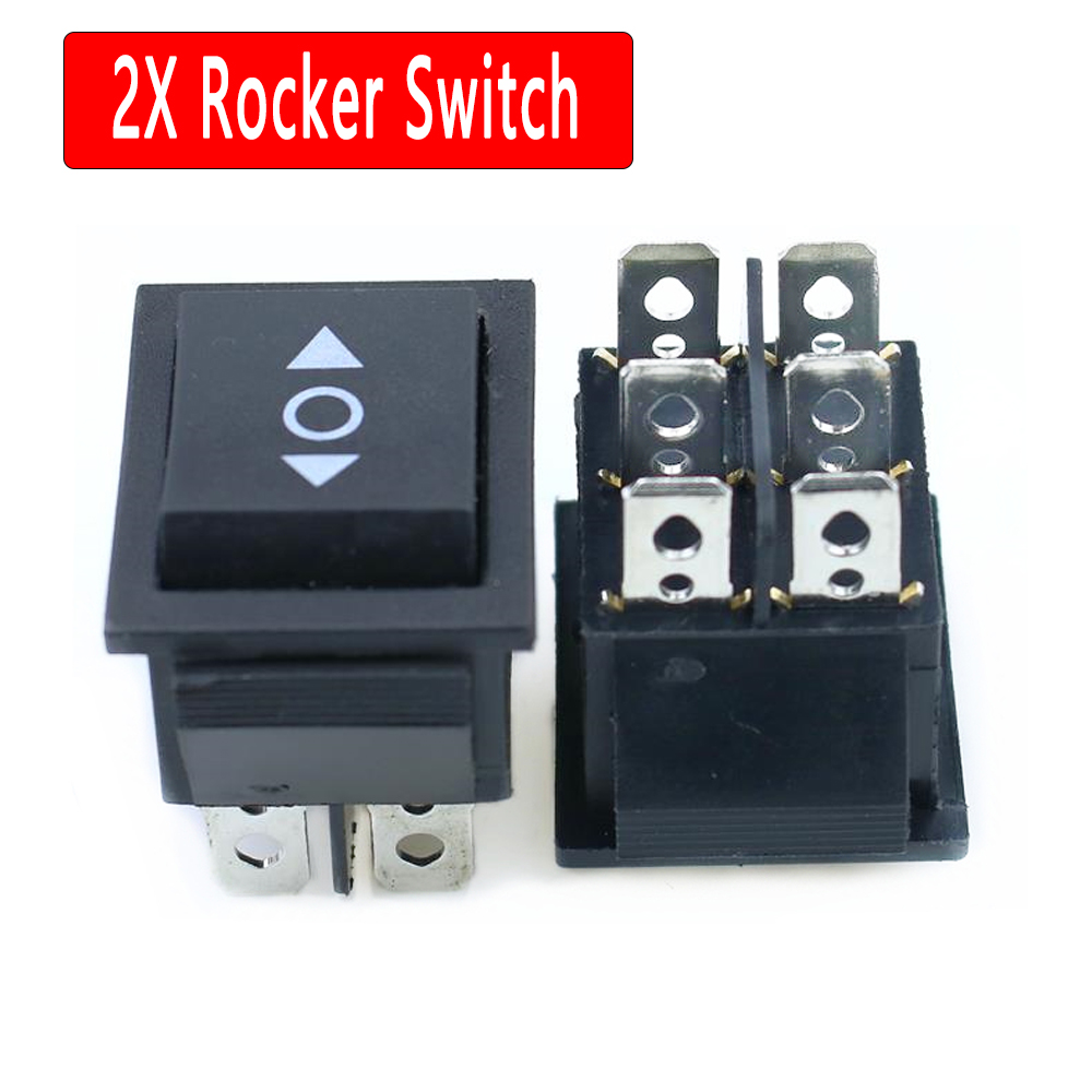 -Off- 2X Momentary Rectangle Rocker Switch DPDT Crane Toy Winch 250V 16A On On