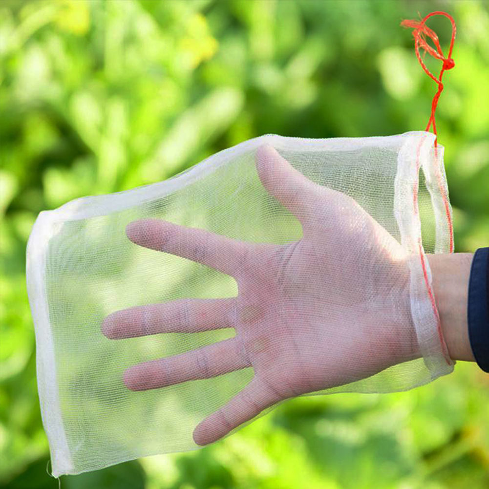 100 Pcs Plant Fruit Protect Garden Net Bags Insectproof Nylon Mesh