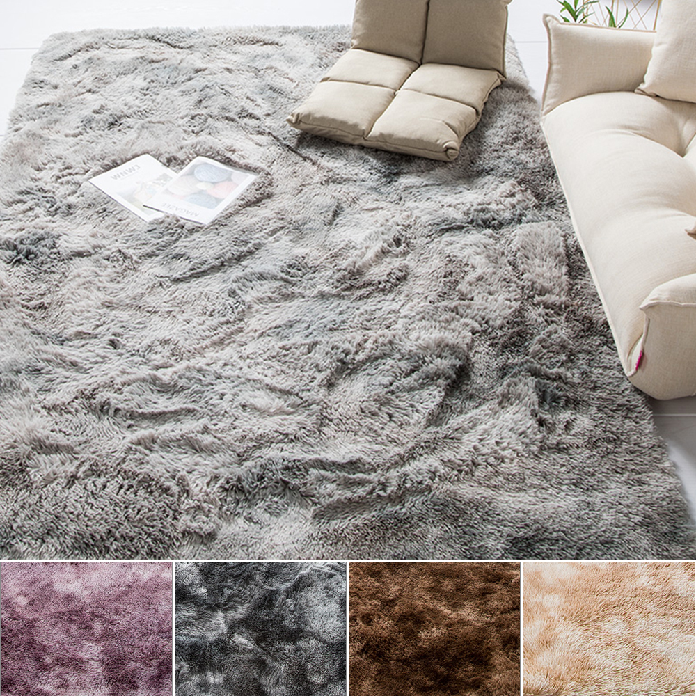 Details About Soft Fluffy Rugs Large 3cm Shaggy Area Rug Bedroom Dining Room Carpet Floor Mat