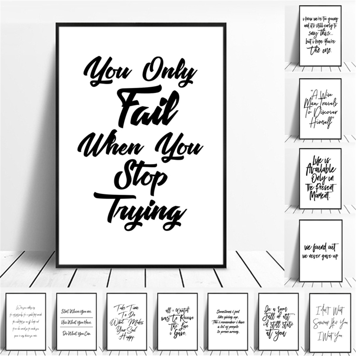 Inspirational Quote English Sentences Canvas Poster Wall Hangings Home