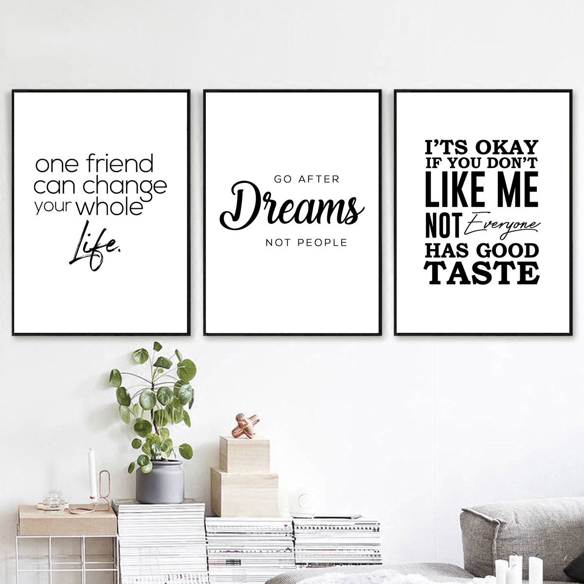 Minimalist Inspirational English Sentence Canvas Art Poster Picture ...