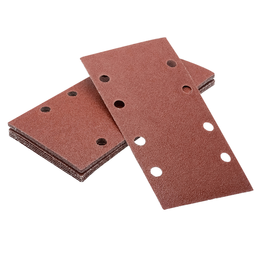 10 x 1/3 Punched Sanding Sheets, 93 x 190mm Sandpaper Pads Sander Hook