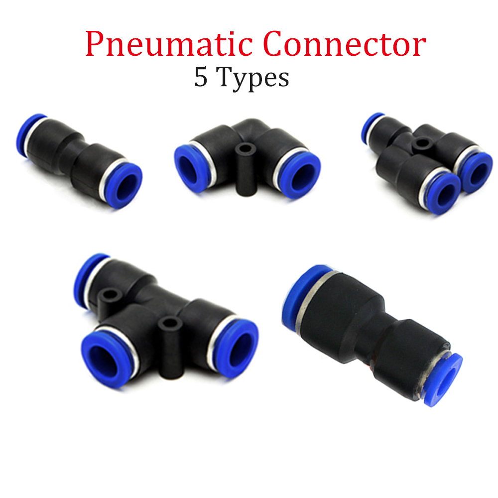 Type T Pneumatic Push in Fittings Air Eau Tuyau Tube Pipe Connecteur Tee Joine