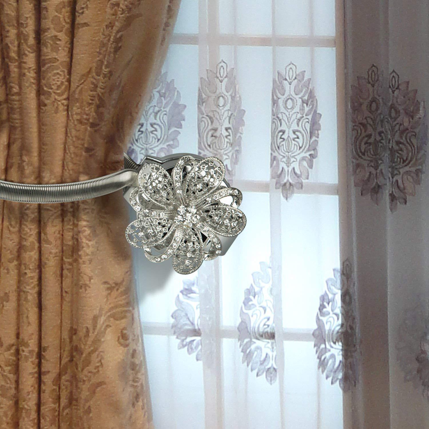 1pc Round Curtain Tieback Tie Back Holdback Ribbon Magnetic Fine Home Room Decor