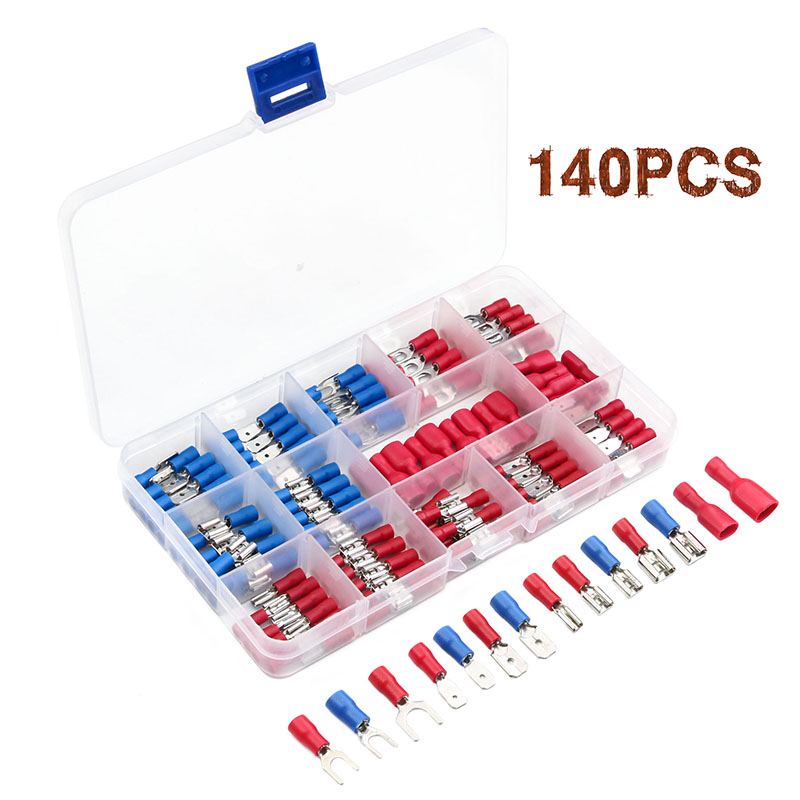 300tlg Sortiment Box Steckverbinder Elektro Kabel Schuhe Isolierte Gabel Set Kit