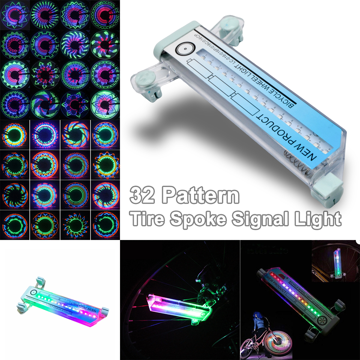 32LED Flash Bicycle Motorcycle Car Bike Tyre Tire Wheel Valve Spoke Light