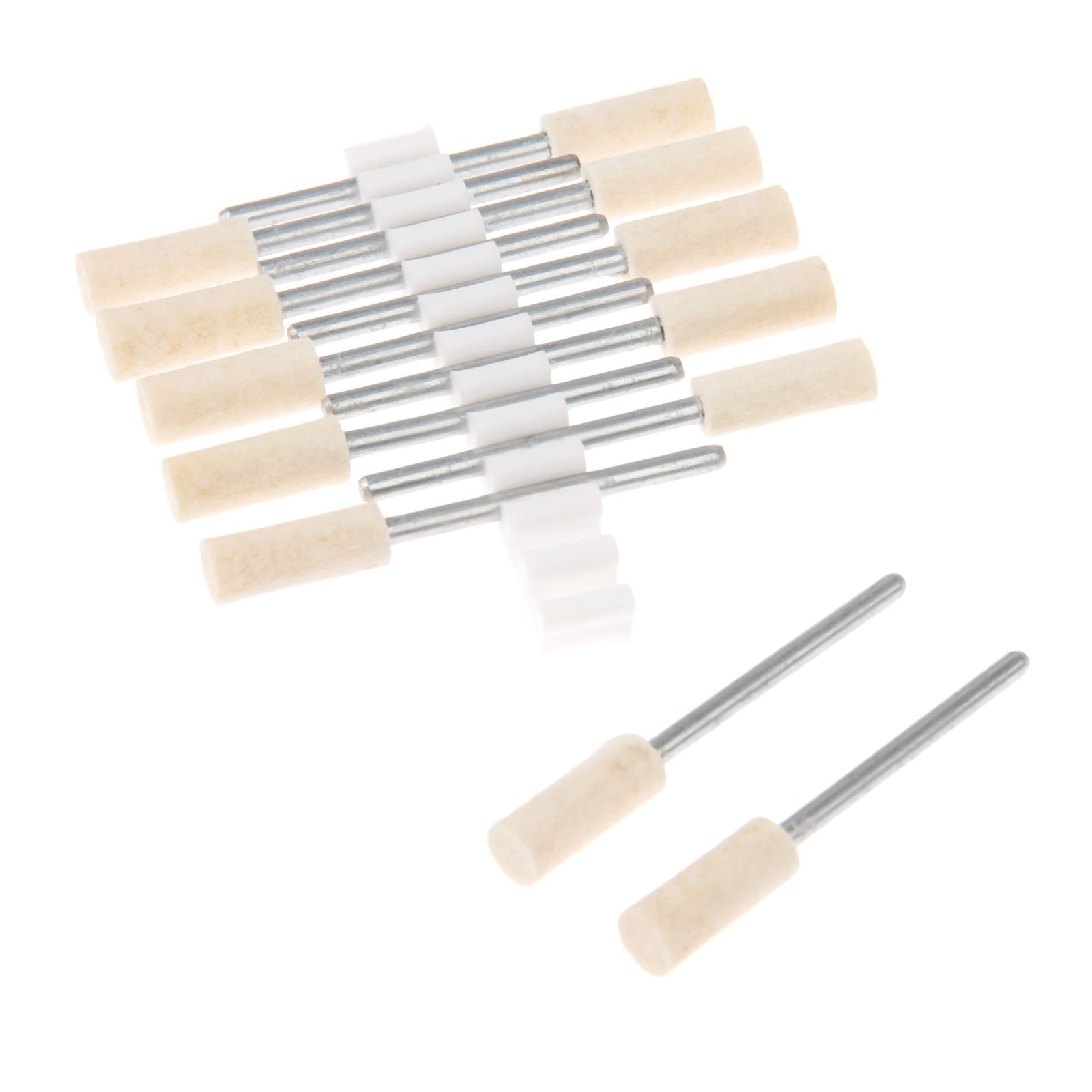 5X 3mm Shank Cylindrical Wool Felt Polishing Buffing Wheel Grinding