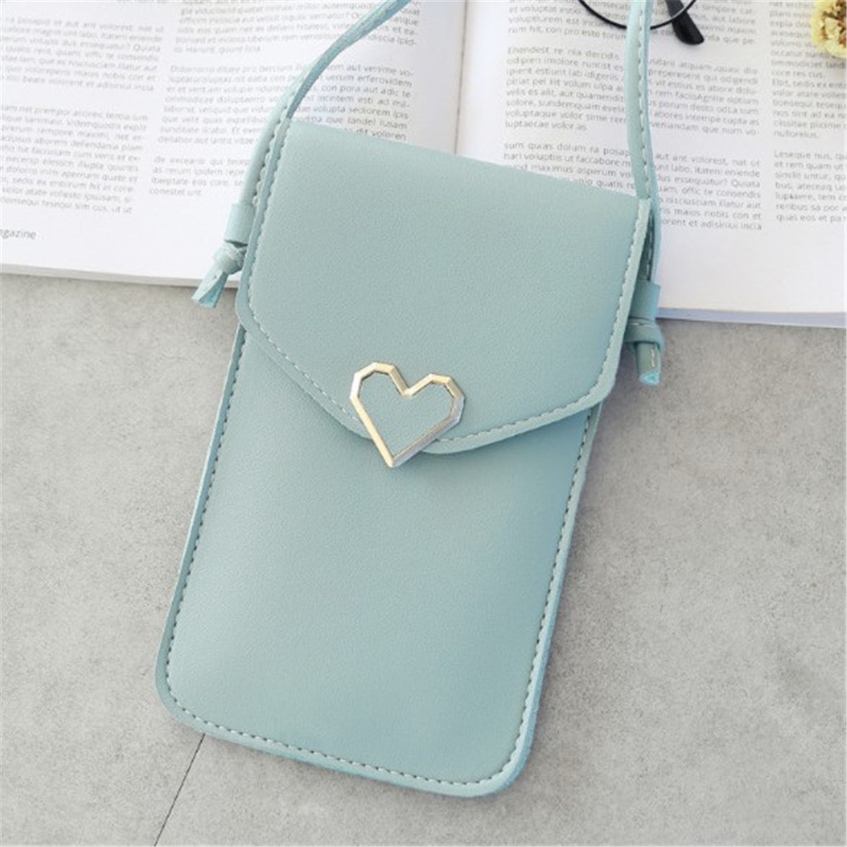Crossbody Bag Heart-shaped Decor Mobile Phone Bag Transparent Touch-Screen US | eBay