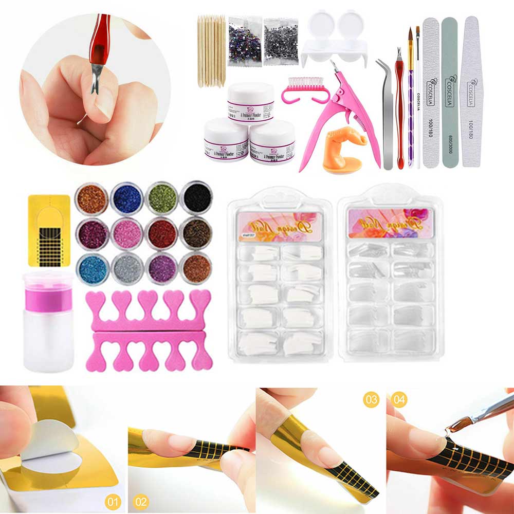 Professional Nail Art Acrylic Powder Full Kits Practice ...