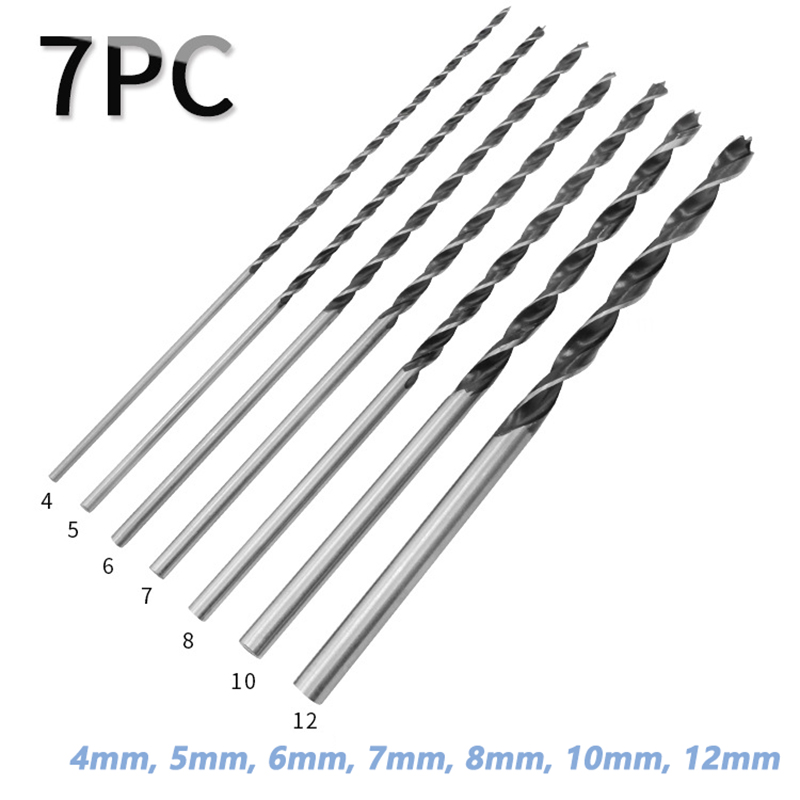 Auger Bit Set Long Threepointed Shank Wood Drill Bits 3mm 4mm 5mm 3mm12mm AU eBay