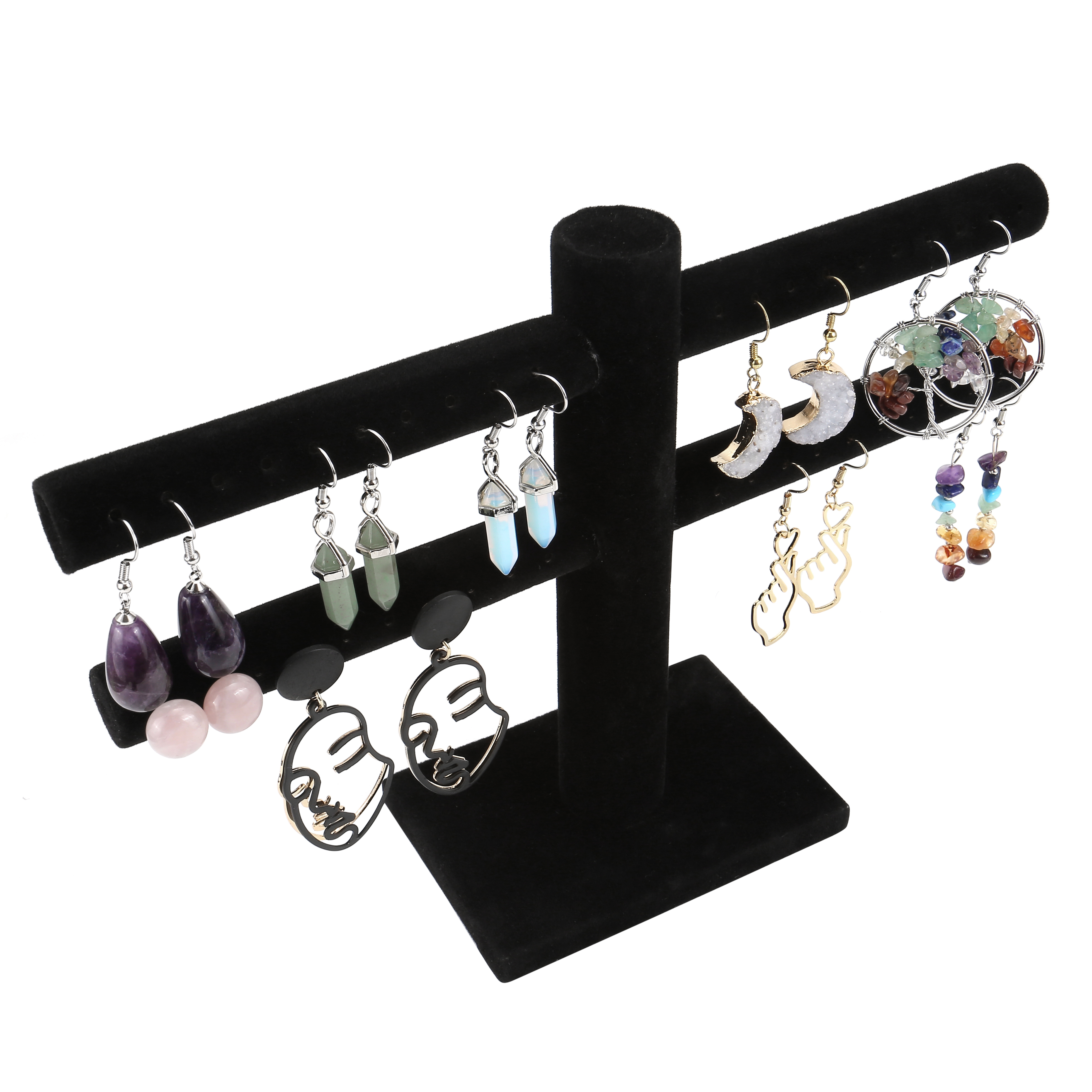 Jewelry Holder Velvet TBar Rack Bracelet Necklace Stand Organizer Display Black eBay