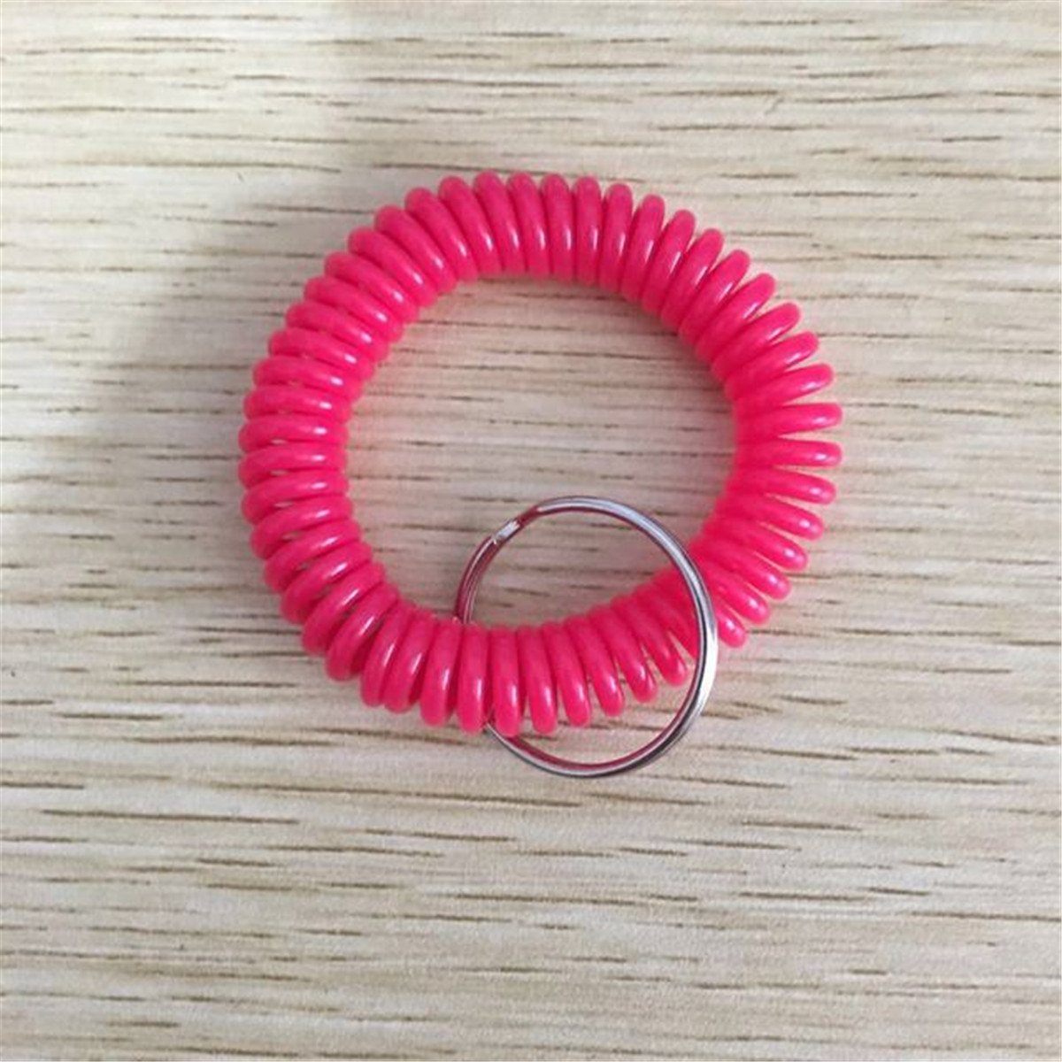 2x Plastic Spiral Wrist Coil Keychain Spring Key Chain Holder Keyring