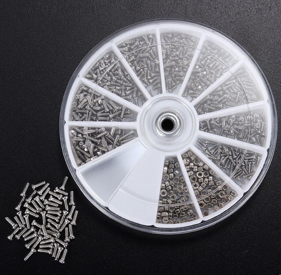 600PCS 12 Kinds of Small Screw Nuts Electronics Assortment Kit M1 M1.2
