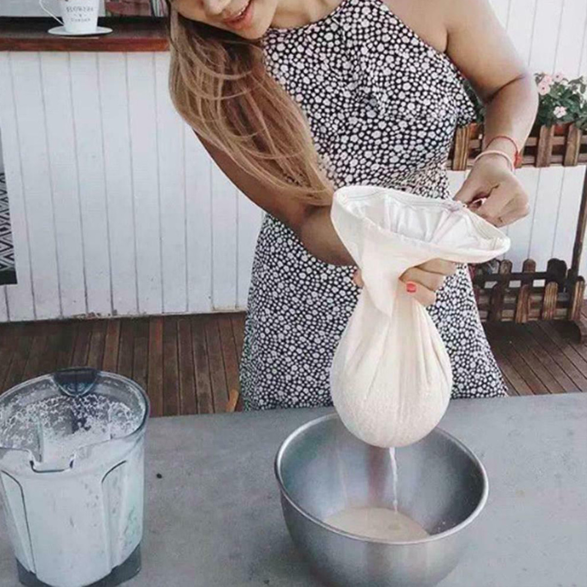 Nut Milk Juice Coffee Bag Reusable Strainer Food Mesh Filter Nylon