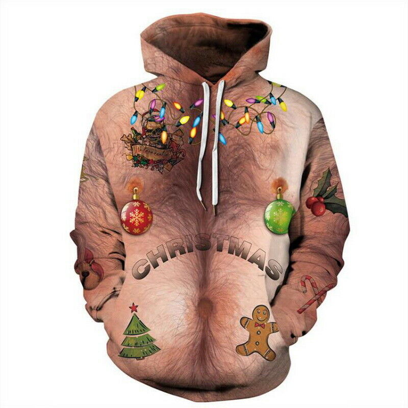 3D Muscle Printed Hoodies Sweatshirts Sweater Jacket Coat Tops Funny Surprise