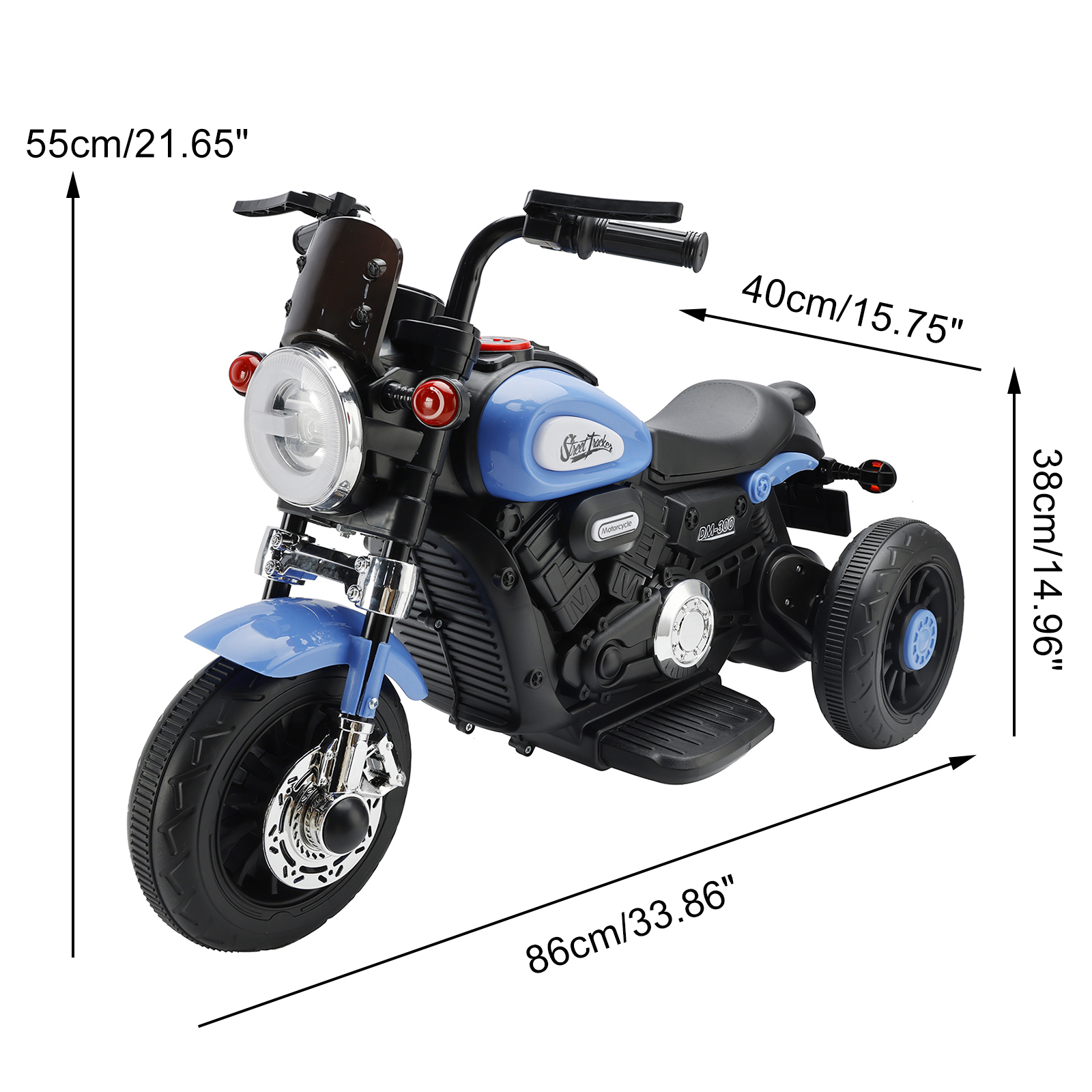 3 Wheel Kids Ride On Motorcycle Blue