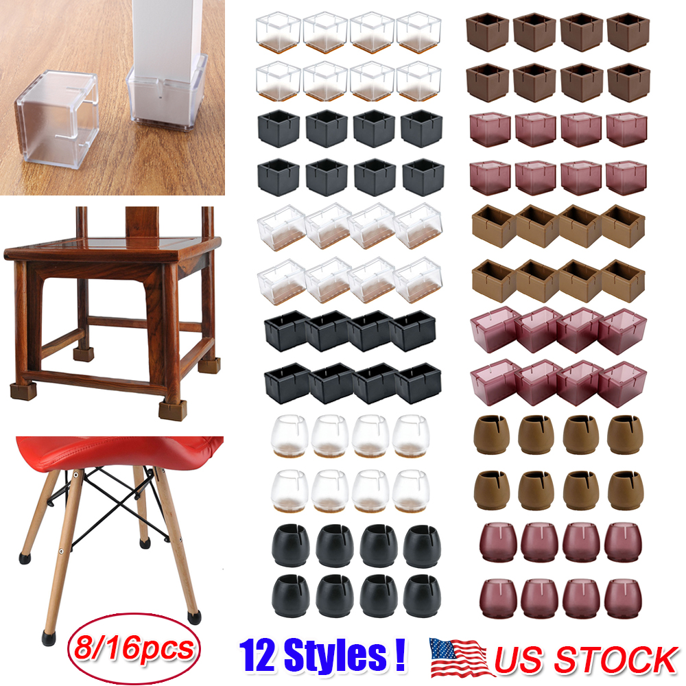 32 Pcs Silicone Chair Leg Caps Feet Pads Furniture Table Covers Floor Protect US