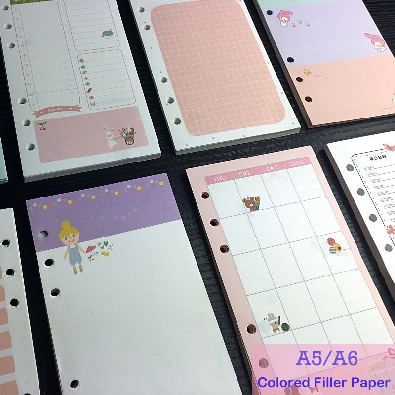 Refillable Pages Binder for A6 A5 Planner Organizer Refill Notebook Insert Paper