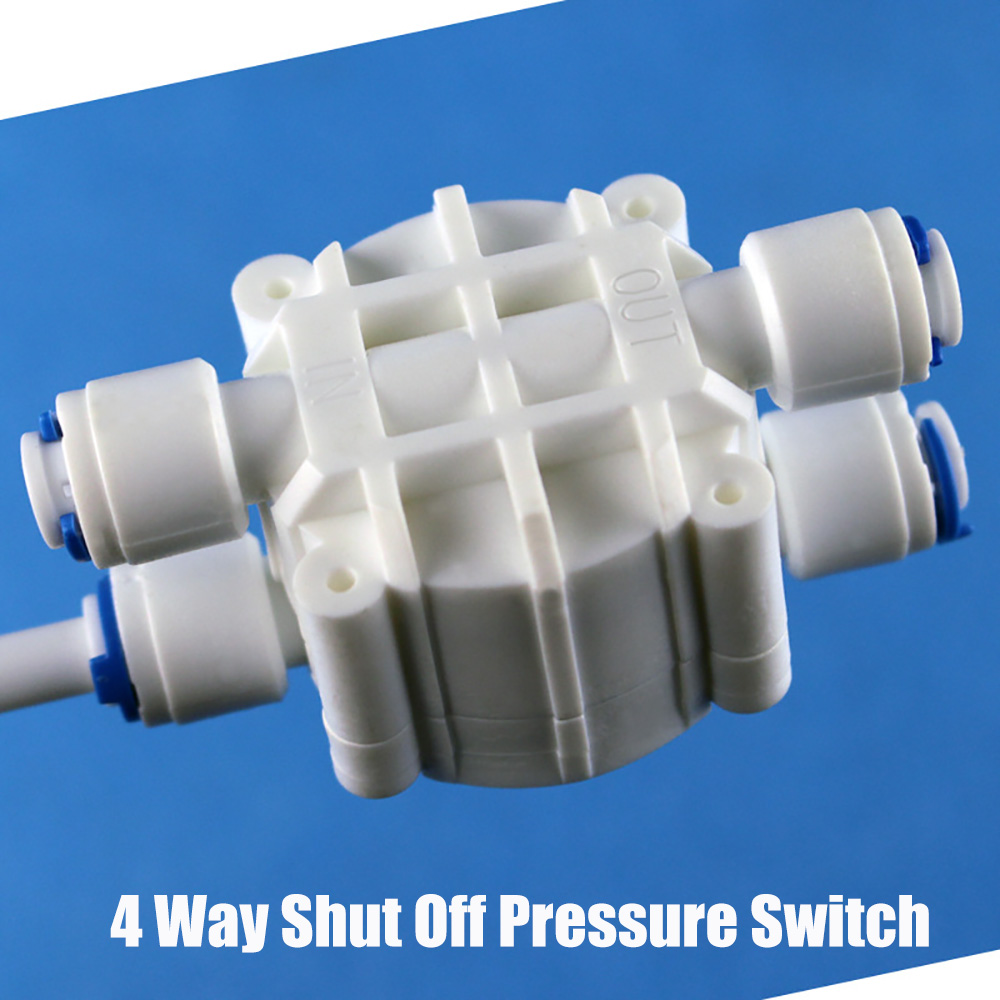 4 Way 1/4 Port Auto Shut Off Valve For RO Reverse Osmosis Water Filter System eBay