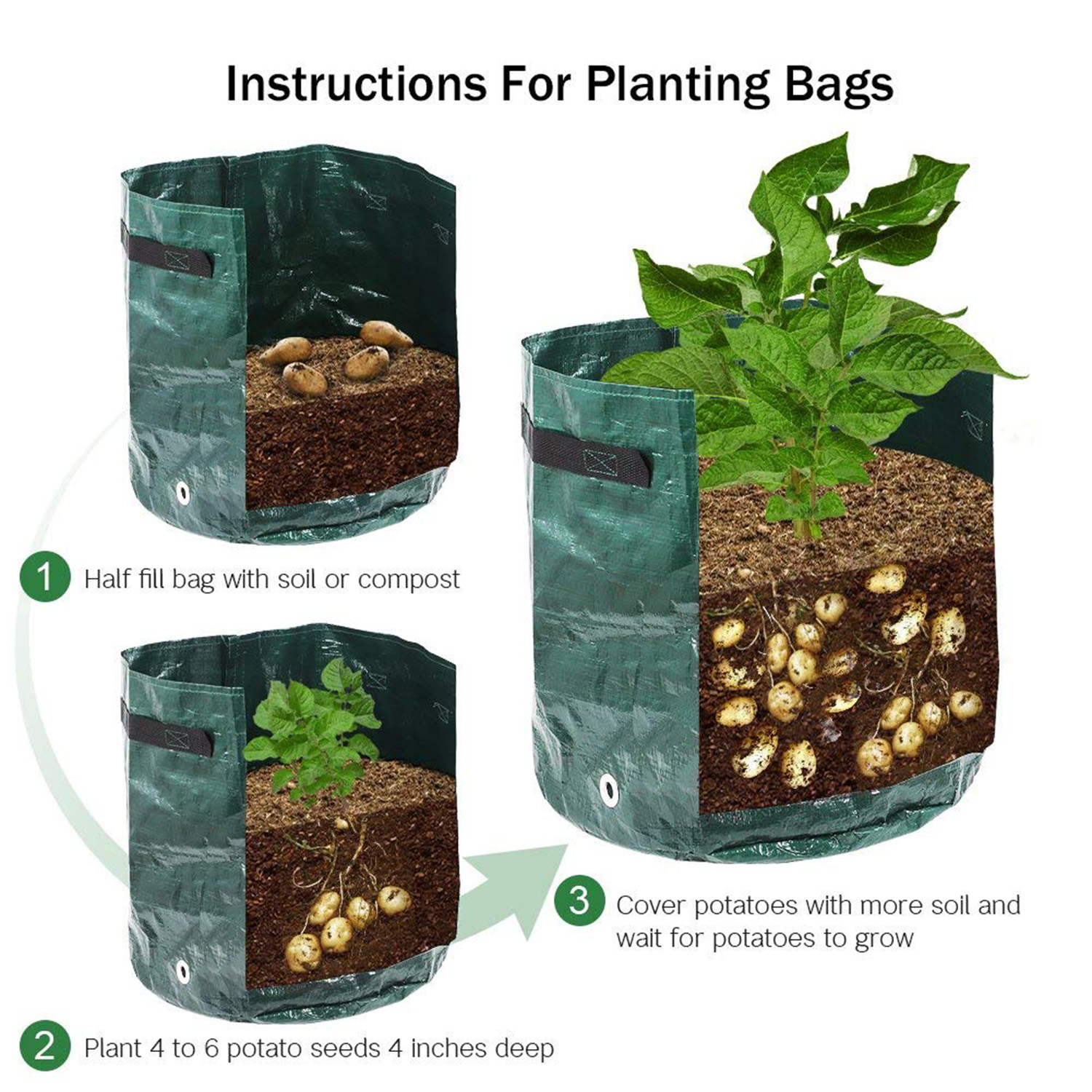 Potato Grow Bag Tomato Planting Bag PE Fabric Root Pots Vegetable