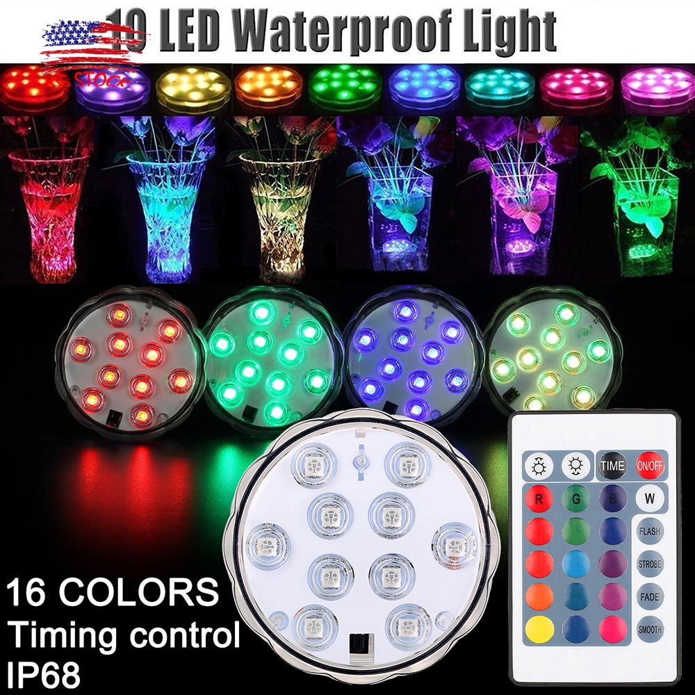 LED Underwater Light RGB Remote Control Pond Aqua Tank Swimming Pool Mood Lamp