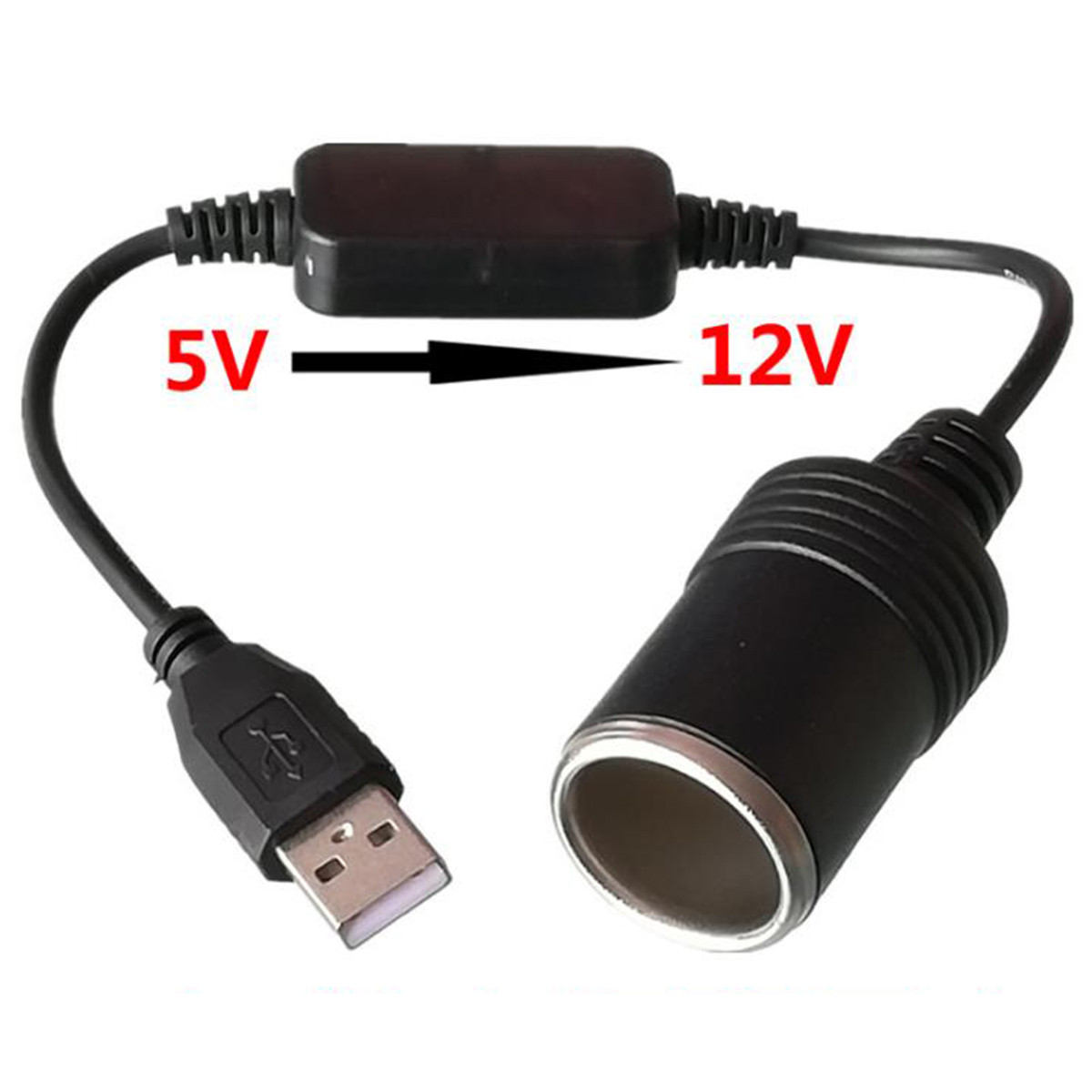 12V USB Anschluss Auto Zigarettenanzünder Buchse Strom Konverter Adapter  Kabel