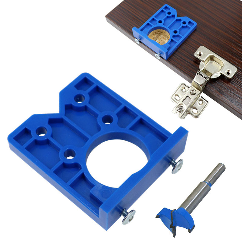 Cabinet Doors Concealed Hinge Jig Guide Boring Hole Drill Woodworking