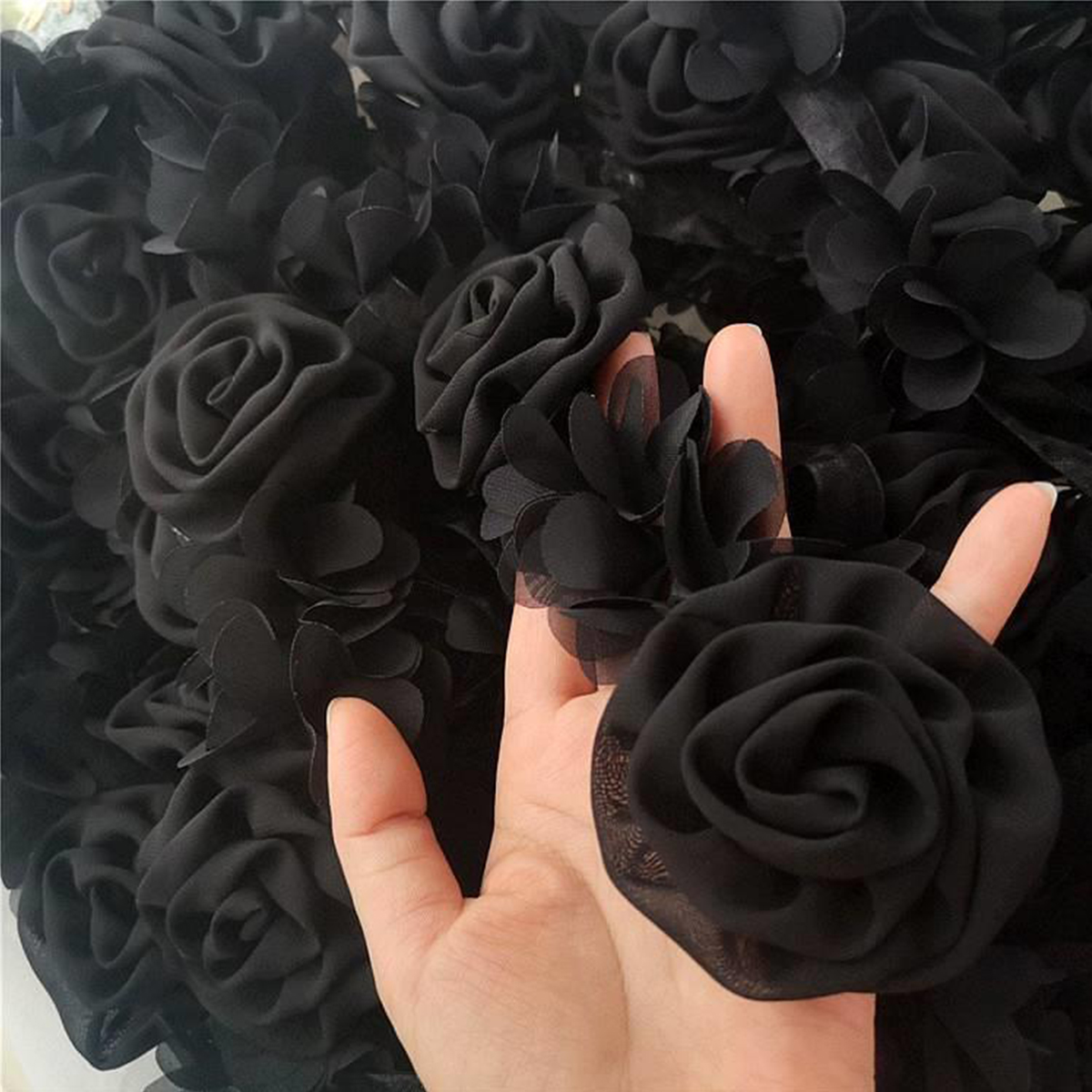HOBBIESAY 10.9 Yard 4 Inch Wide Lace Trim Black Lace Ribbon Elastic Trim Fabric With Fan Pattern Stretchy For DIY Sewing Craft Costume Hat Hair Band Tablecloth Wedding Decoration Supplies