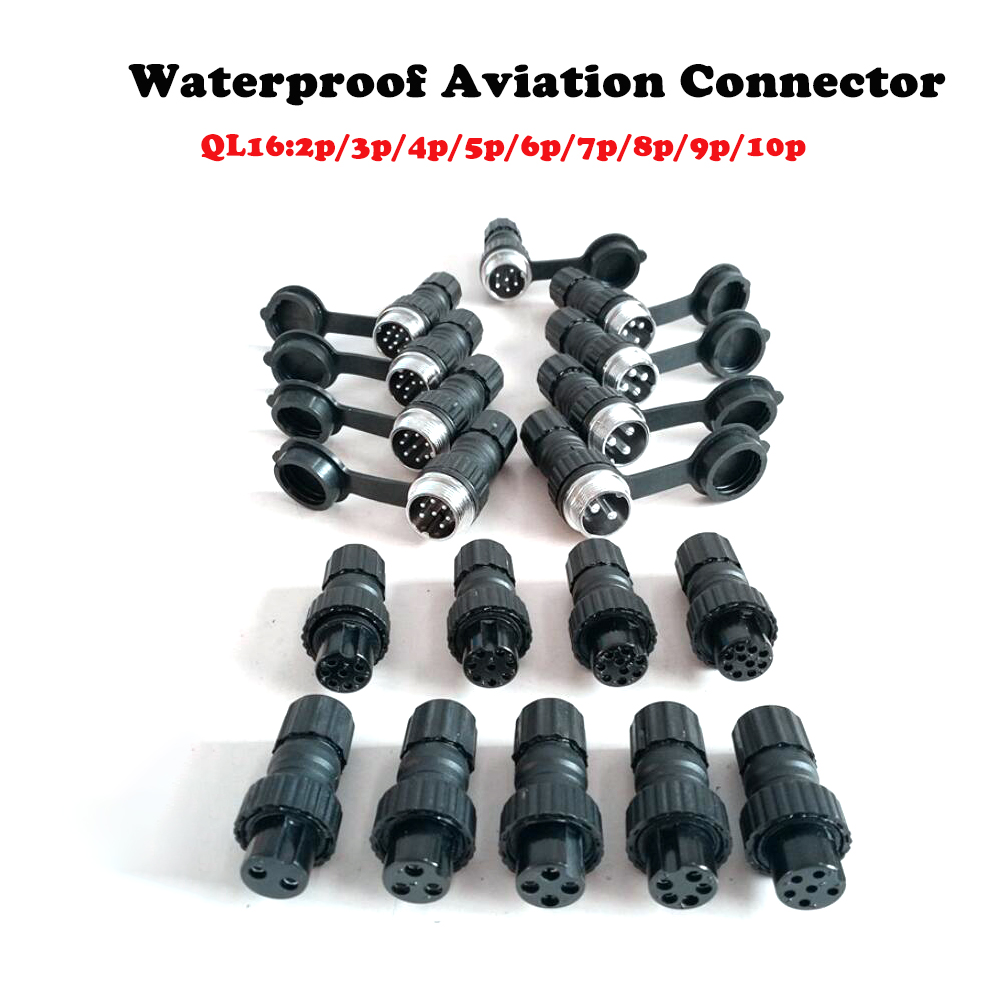 5set QL16 2//3//4//5-9//10 Pin Waterproof Electrical Aviation Plug Socket Connector