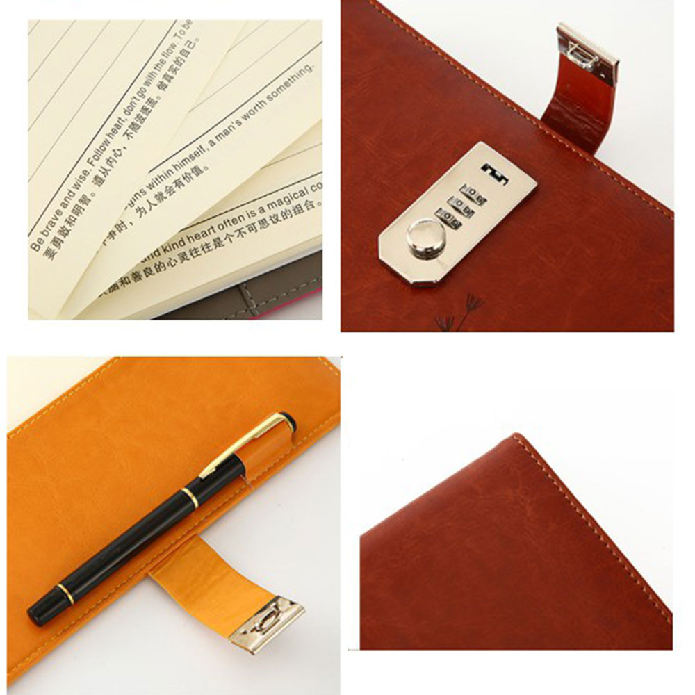 A5 Diaries Notebook PU Leather With Code Lock Secret Diary eBay